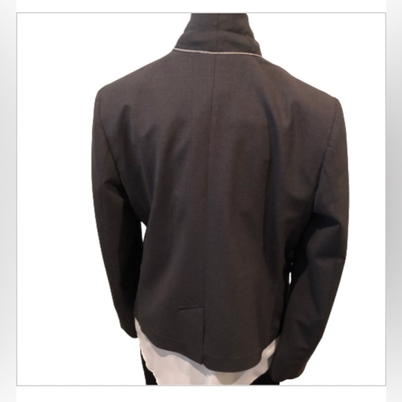 Brunello Cucinelli Dark Grey Wool Blazer Women Size IT46 - Picture 8 of 17